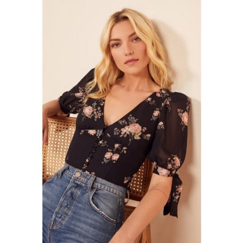 💕REFORMATION💕 Ani Floral Top ~ Clarice Print 8 NWOT